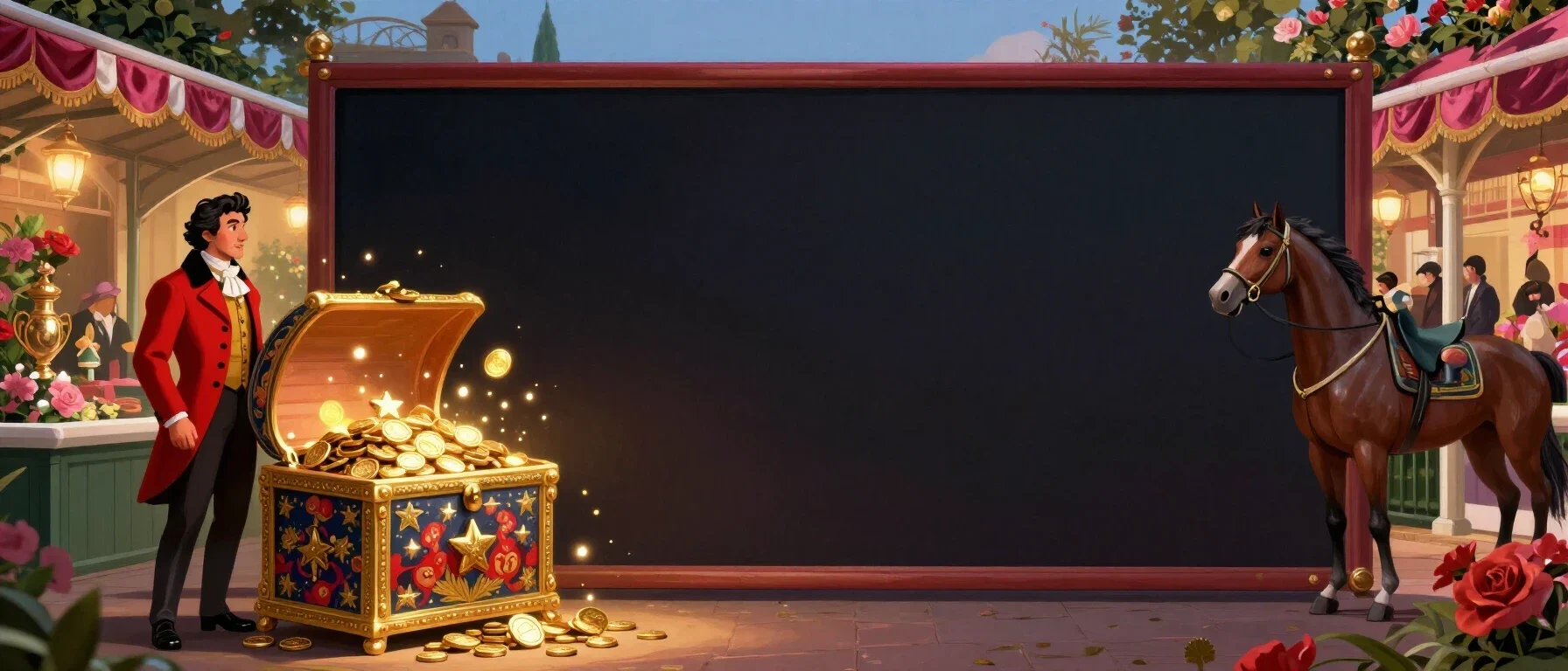 A treasure chest with glowing coins for Rabbit Win Casino bonuses